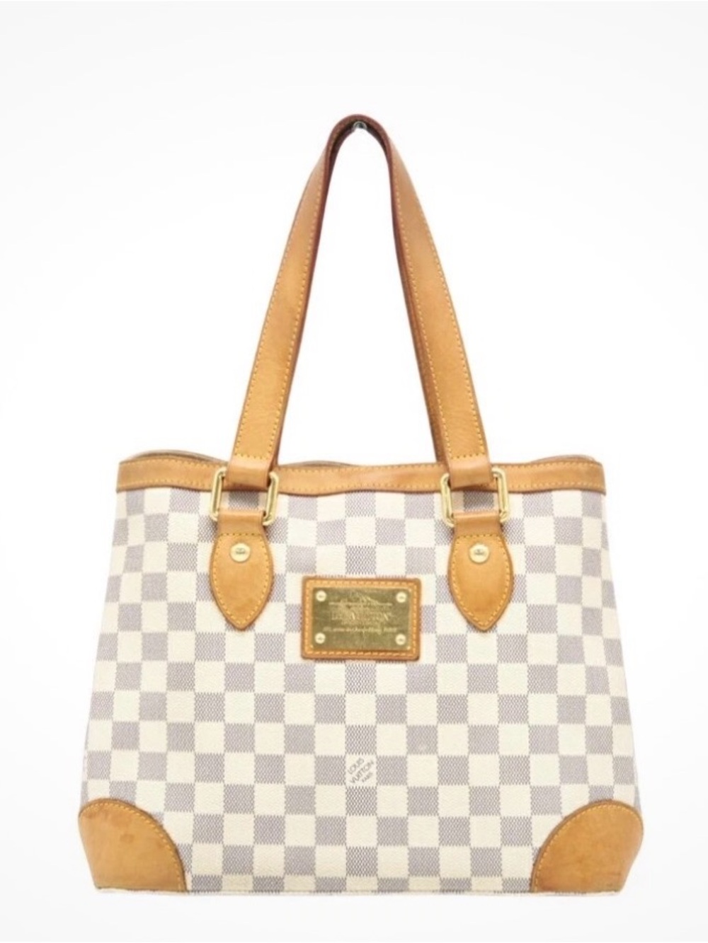 Authentic Louis Vuitton Damier Azur Hampstead PM Hand Bag 2009 Spain White - Picture 3 of 17